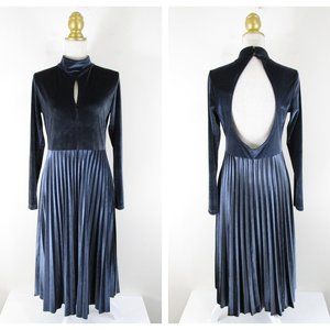 ASOS Midnight Blue Velvet Midi Dress